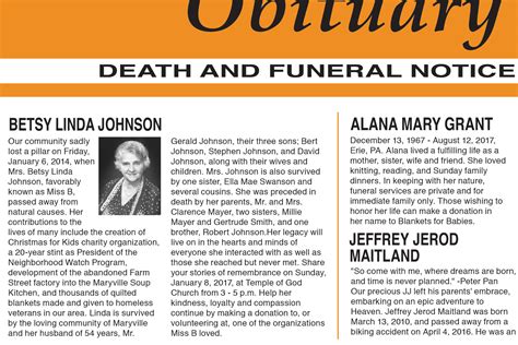 Recent Obituaries 